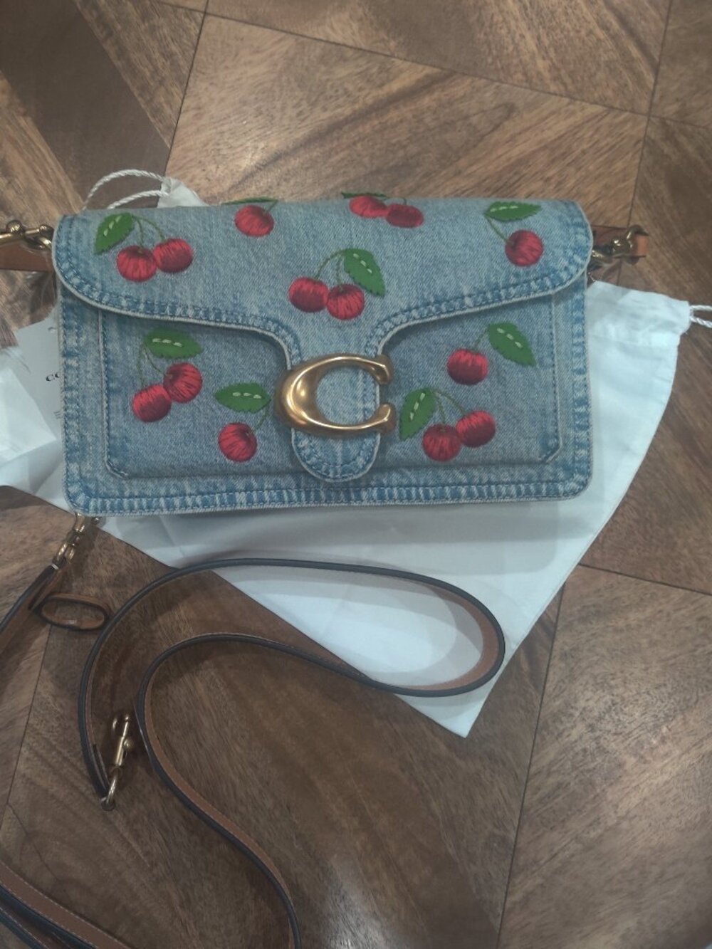 Coach denim cherry bag new